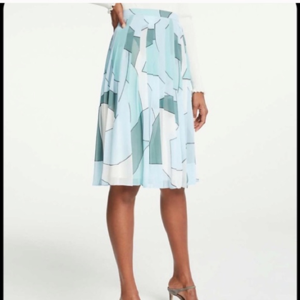Ann Taylor Geo Pleated Skirt Size 10 Pleated skirt🌸 - Picture 3 of 11
